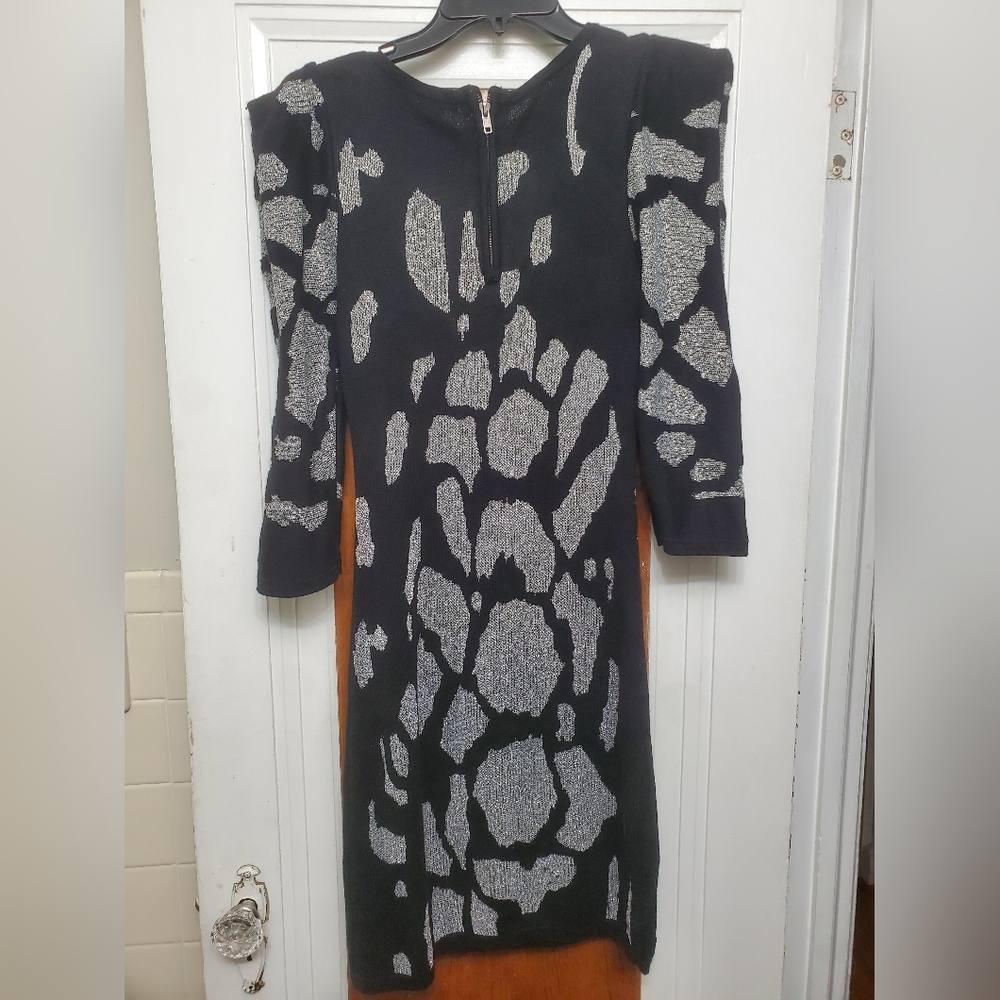 Black and Glitter Silver Sweater Dress - Picture 7 of 12